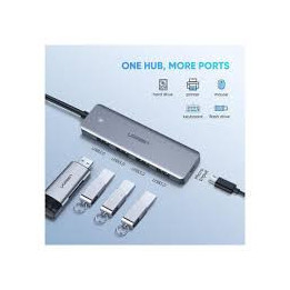 Ugreen 70336 (5in1) USB C To USB3.0*4,PD