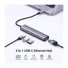 Ugreen 60600 (4in1) USB C To USB3.0 3, Giga Lan*1