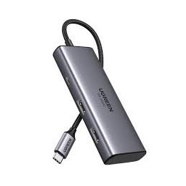 Ugreen 15852 (6in1) Dual Hdmi USB C To 2 USB3.0, 2 HDMI, 2 PD