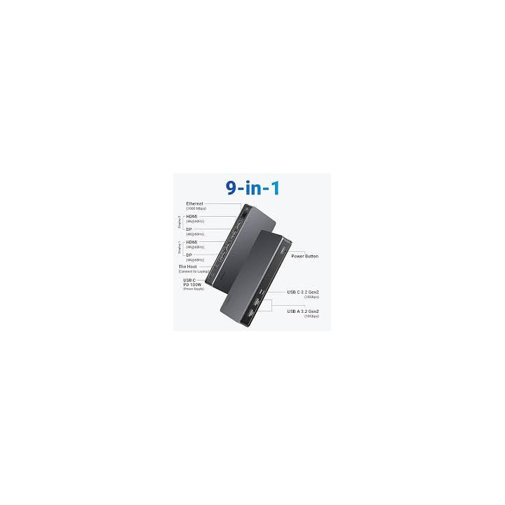 UGREEN 90912 9-in-1 USB-C Hub Triple Display with HDMI, DP, LAN & PD