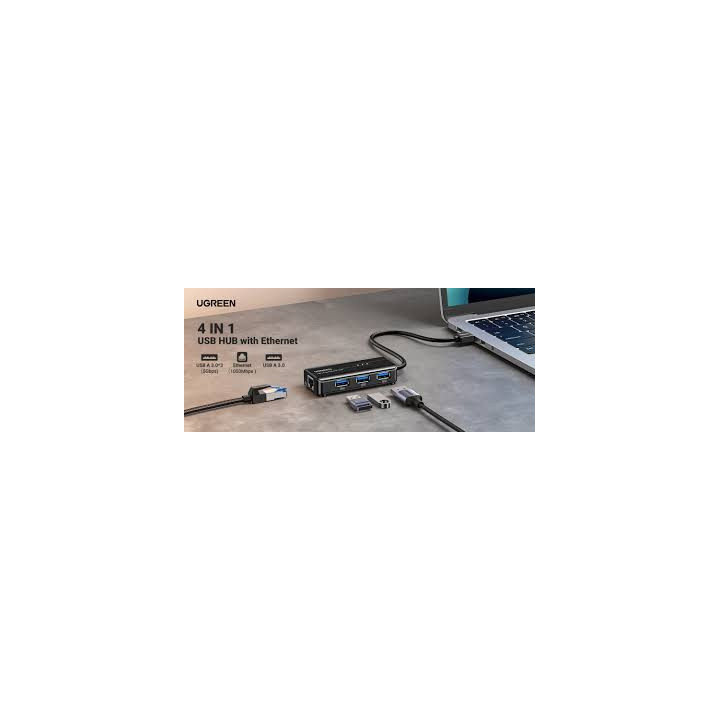 UGREEN 20265 4-in-1 USB 3.0 Hub with Gigabit Ethernet Adapter