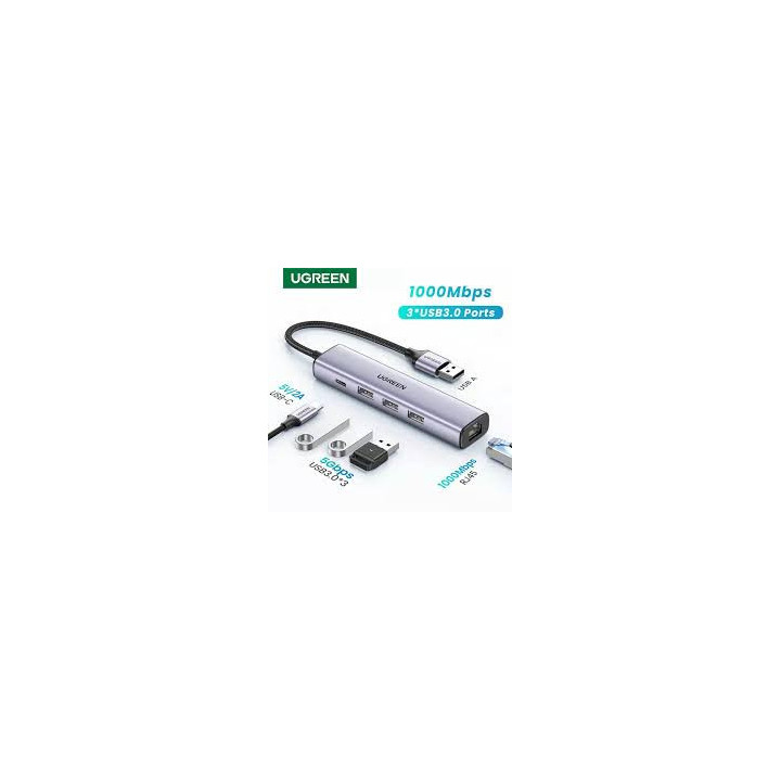 UGREEN 60554 4-in-1 USB 3.0 Hub with Gigabit Ethernet Adapter