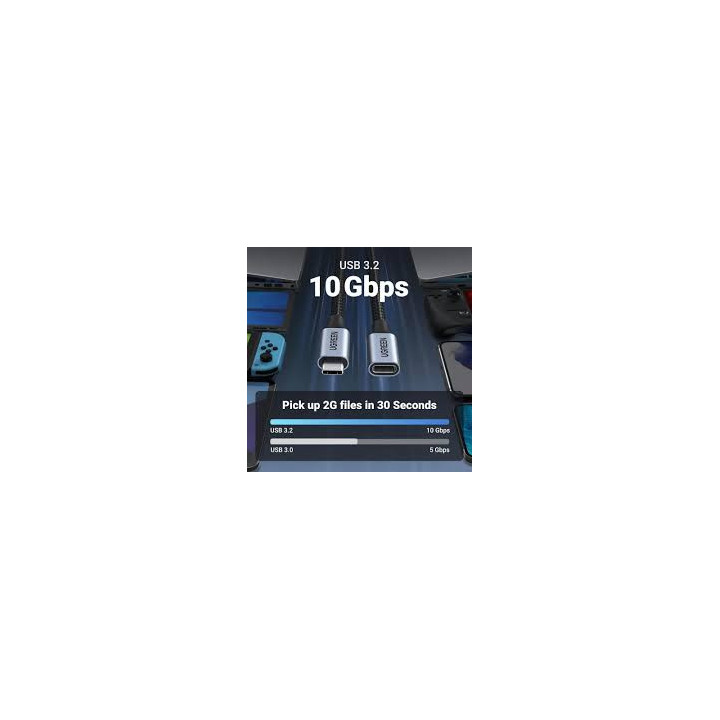 UGREEN 30205 USB-C Male to USB-C Female Extension Cable 1M Braided