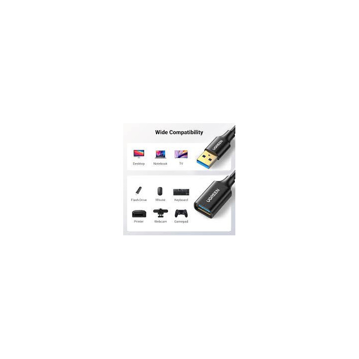 UGREEN 10373 USB 3.0 Extension Cable 2M Male to Female High Speed
