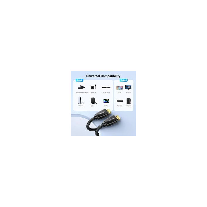 Ugreen 40411 HDMI to HDMI Male Braided Cable 3M – High-Speed 4K HDMI Cable
