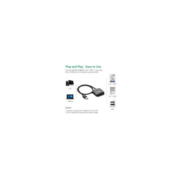 Ugreen 20611 Usb 3.0 to Sata With Adaptor